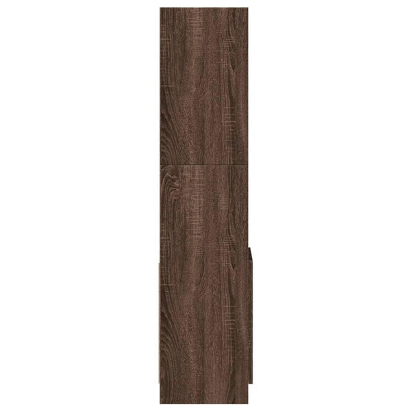 Brown Oak Highboard Cabinet with Modern Design