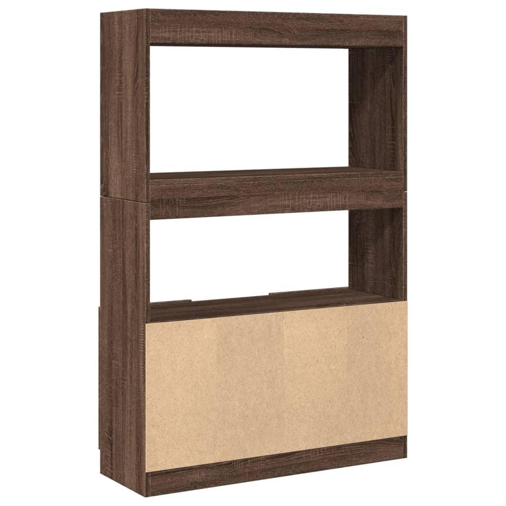 Brown Oak Highboard Cabinet with Modern Design
