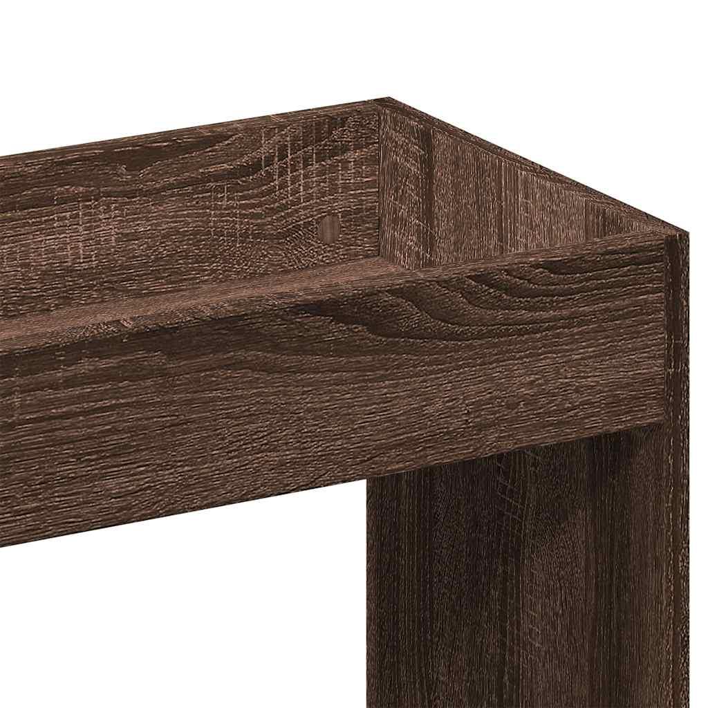 Brown Oak Highboard Cabinet with Modern Design
