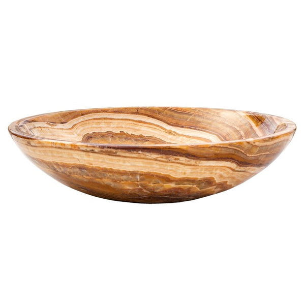 Brown Onyx Translucent Natural Stone Vessel Bowl Sink Polished  (D)16