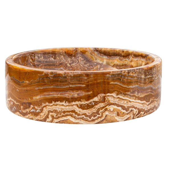 Brown Onyx Translucent Natural Stone Vessel Sink Polished  (D)16