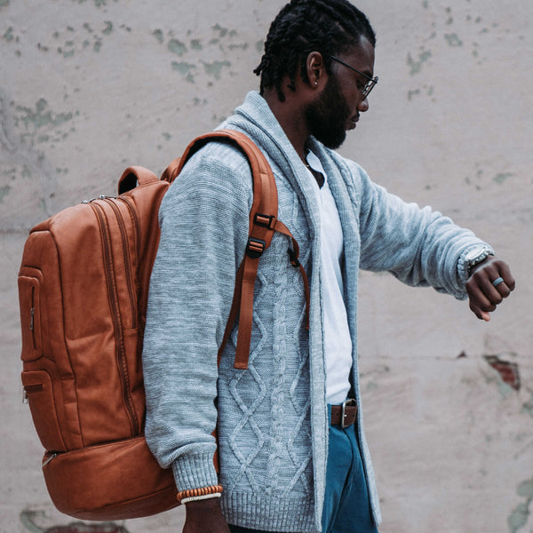 Brown Leather Luxury Patented Carry-On Bag (Only 300 Made) Sole Premise