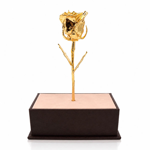 24K Gold Rose in Standing Clear Window Display Box | LovePicker