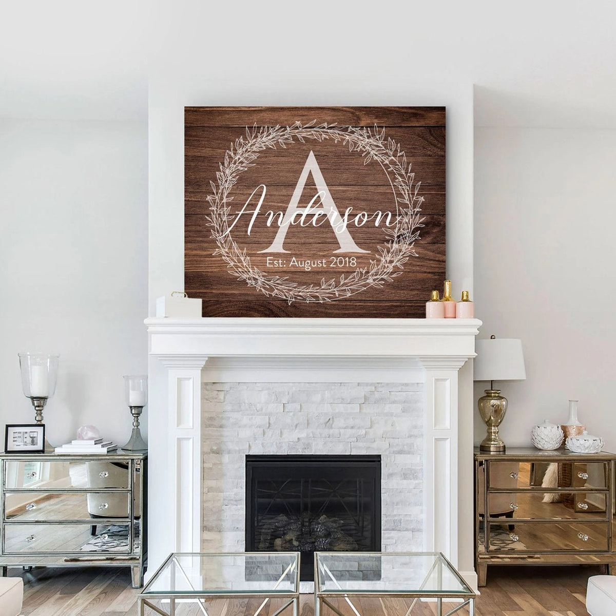 Brown Rustic Monogram Sign