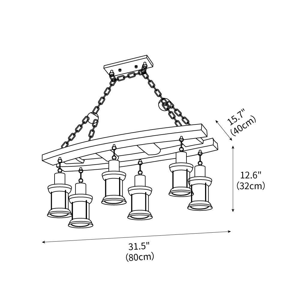 Bucher 6 - Light Kitchen Island Geometric Chandelier 31.5