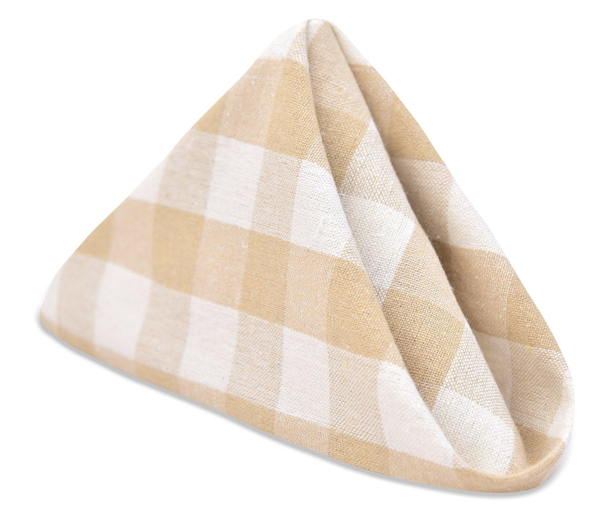 Beige Plaid Napkins