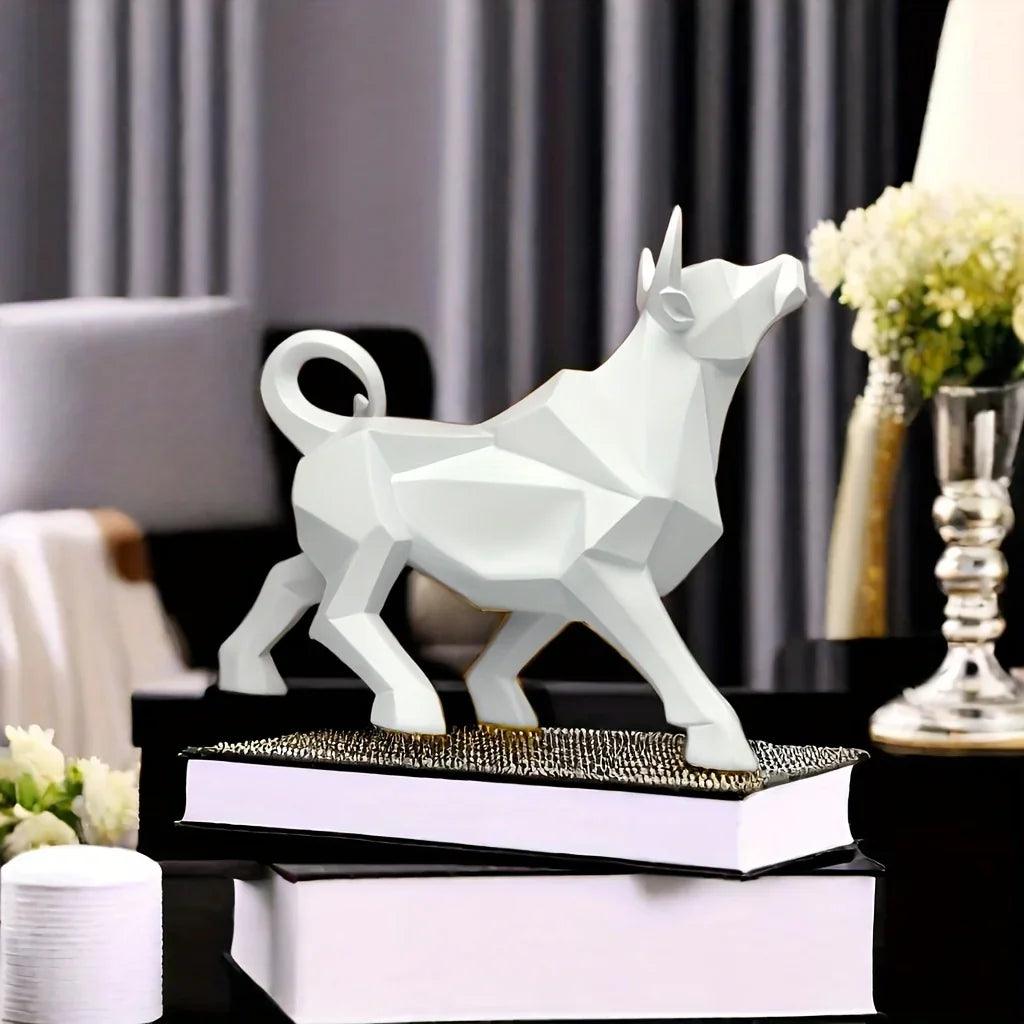Bull Figurine - Golden Abstract Sculpture