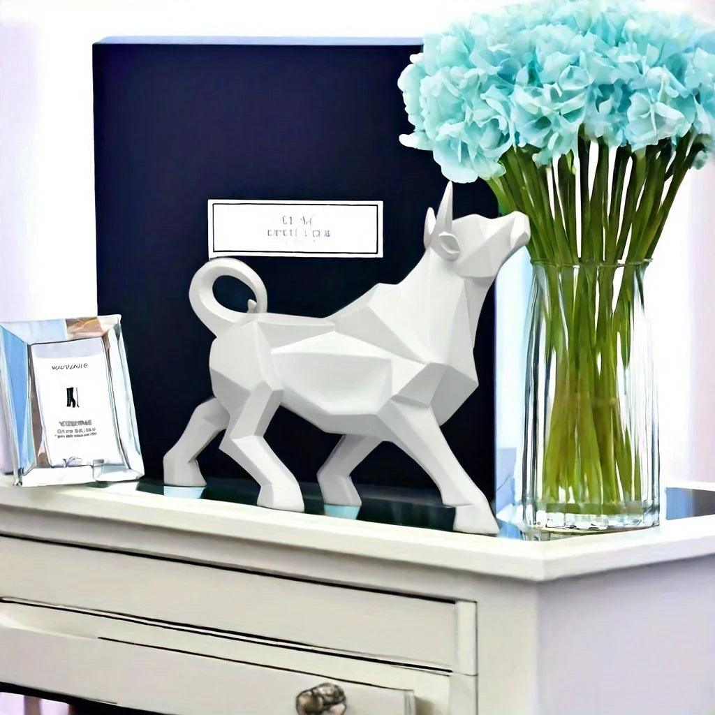 Bull Figurine - Golden Abstract Sculpture