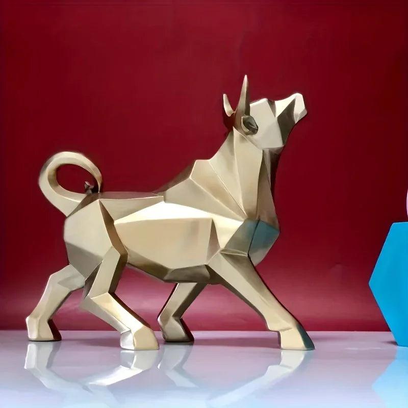Bull Sculpture - Abstract Gold