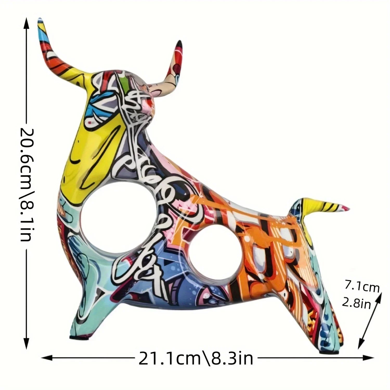 Bull Statue - Unique Colorful Abstract
