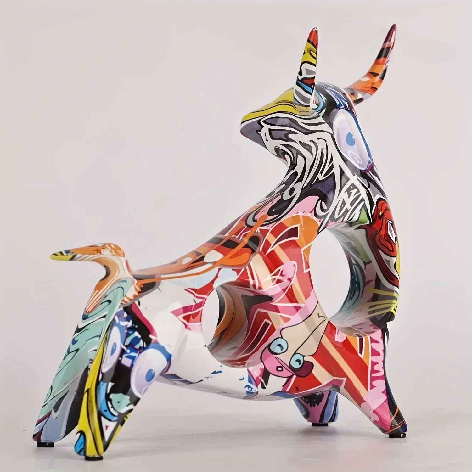 Bull Statue - Unique Colorful Abstract