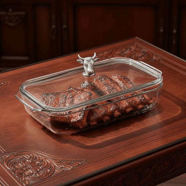 Bull / Steer Lid with Pyrex 3 quart Baking Dish