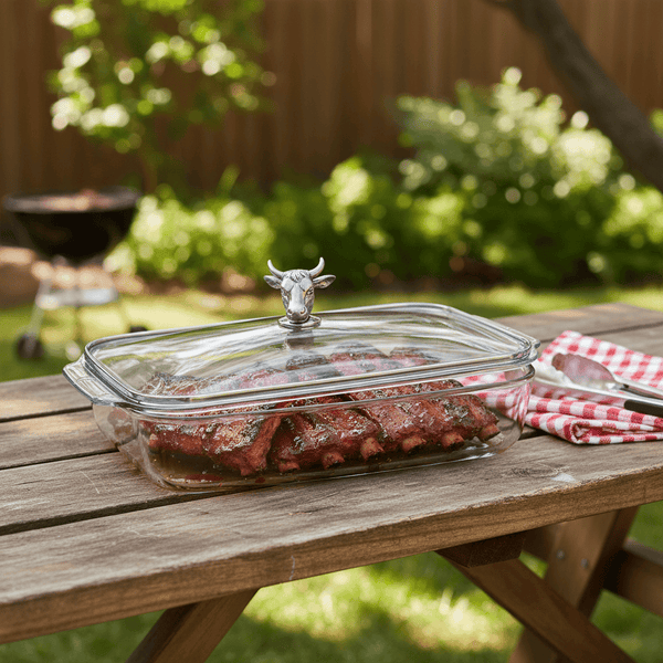 Bull / Steer Lid with Pyrex 3 quart Baking Dish