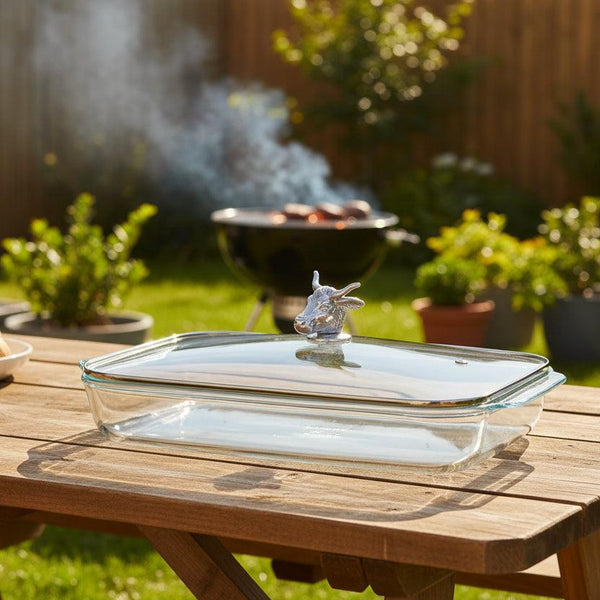 Bull / Steer Lid with Pyrex 3 quart Baking Dish