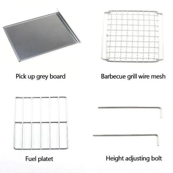 Wood Burning Camp Stove Folding Stainless Steel BBQ Outdoor Survival - Gifts for You 'n Me