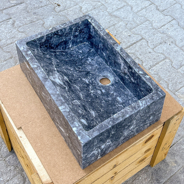 Bursa Gray Marble Rectangular Stone Sink Polished (W)12