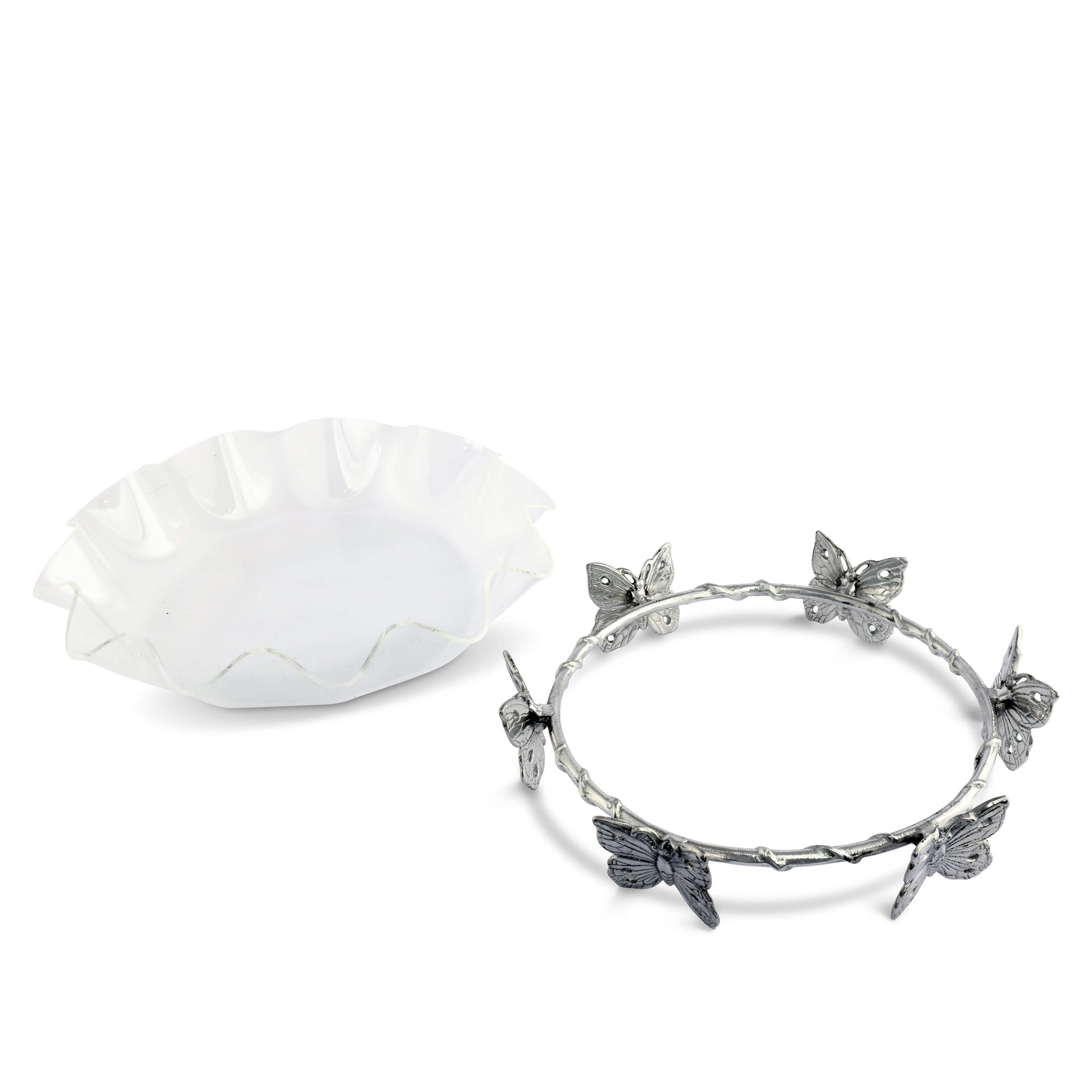 Butterfly Stand Acrylic Bowl 16