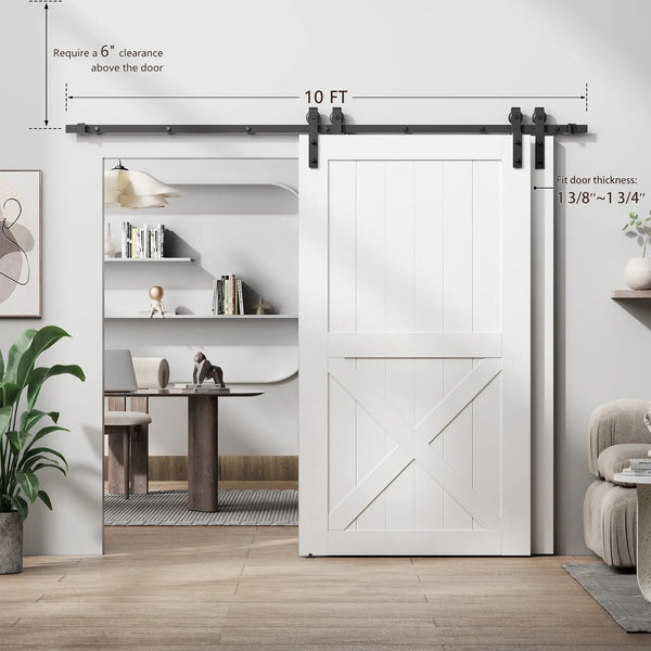 Bypass Sliding Barn Door Hardware Kit Basic J Pulley (No Door)