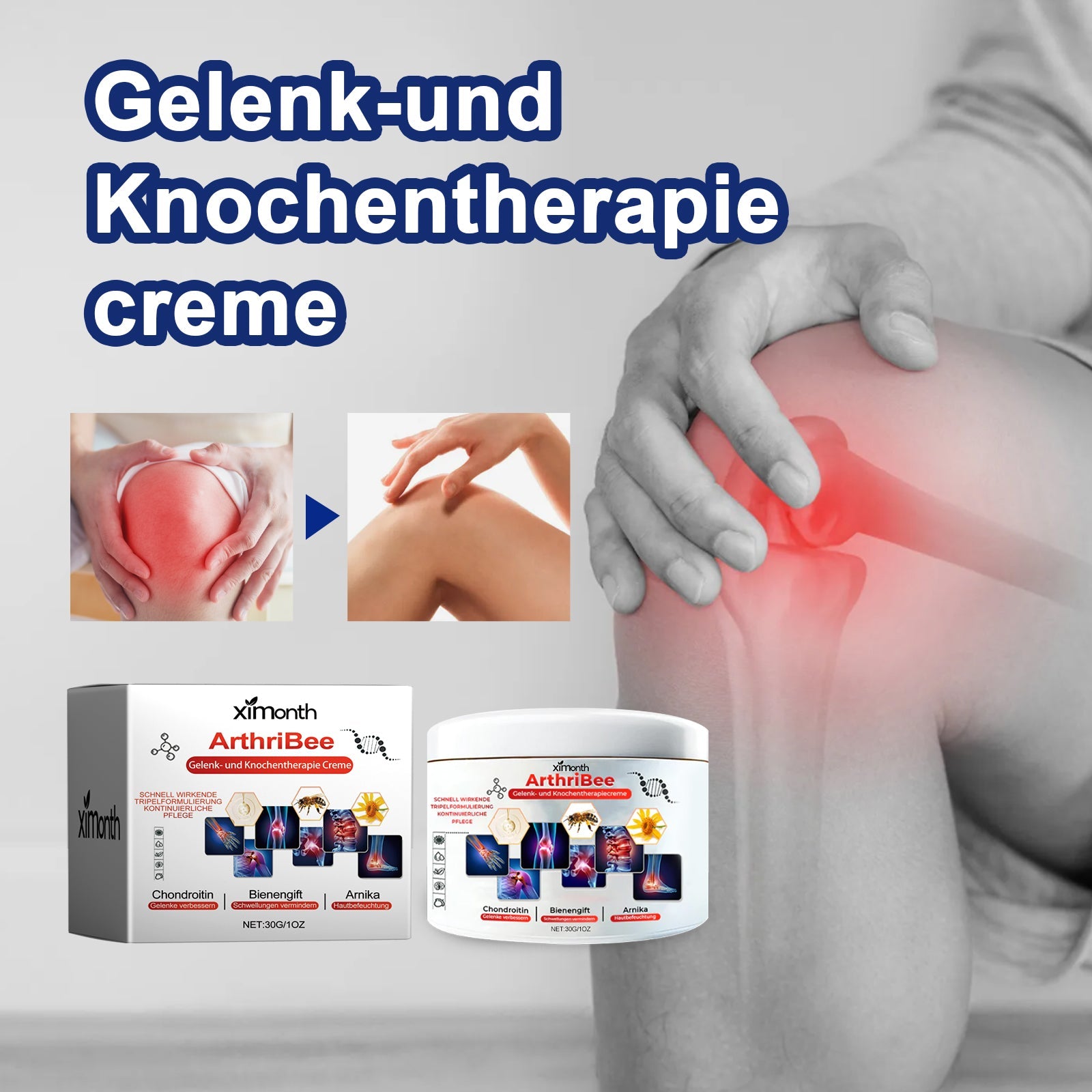 Gelenk-Und Knochentherapie Creme, Body Care Massage Cream For Sore Wrist And Knee Muscles