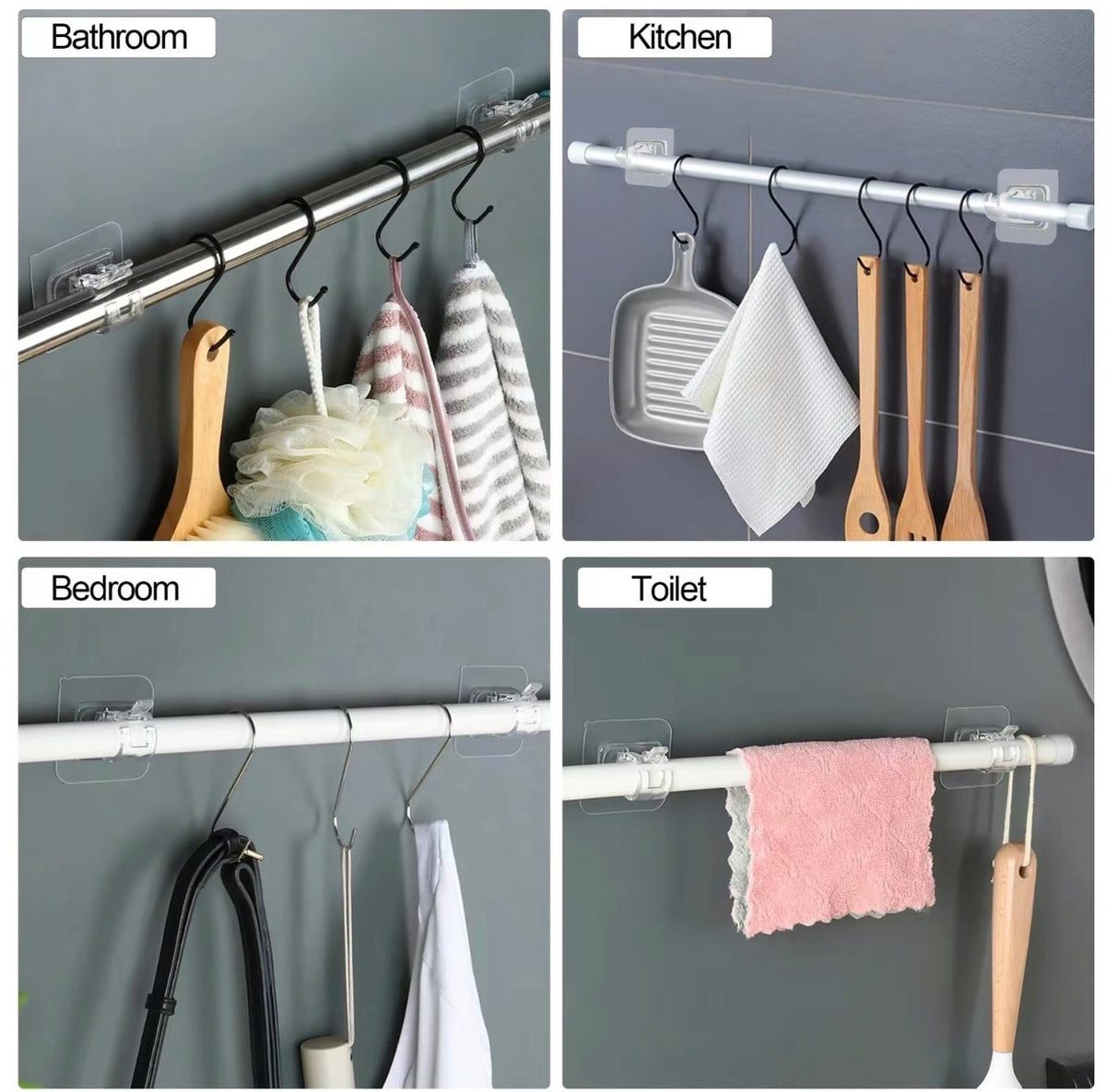 CrystalFix Curtain Rod Hooks Set