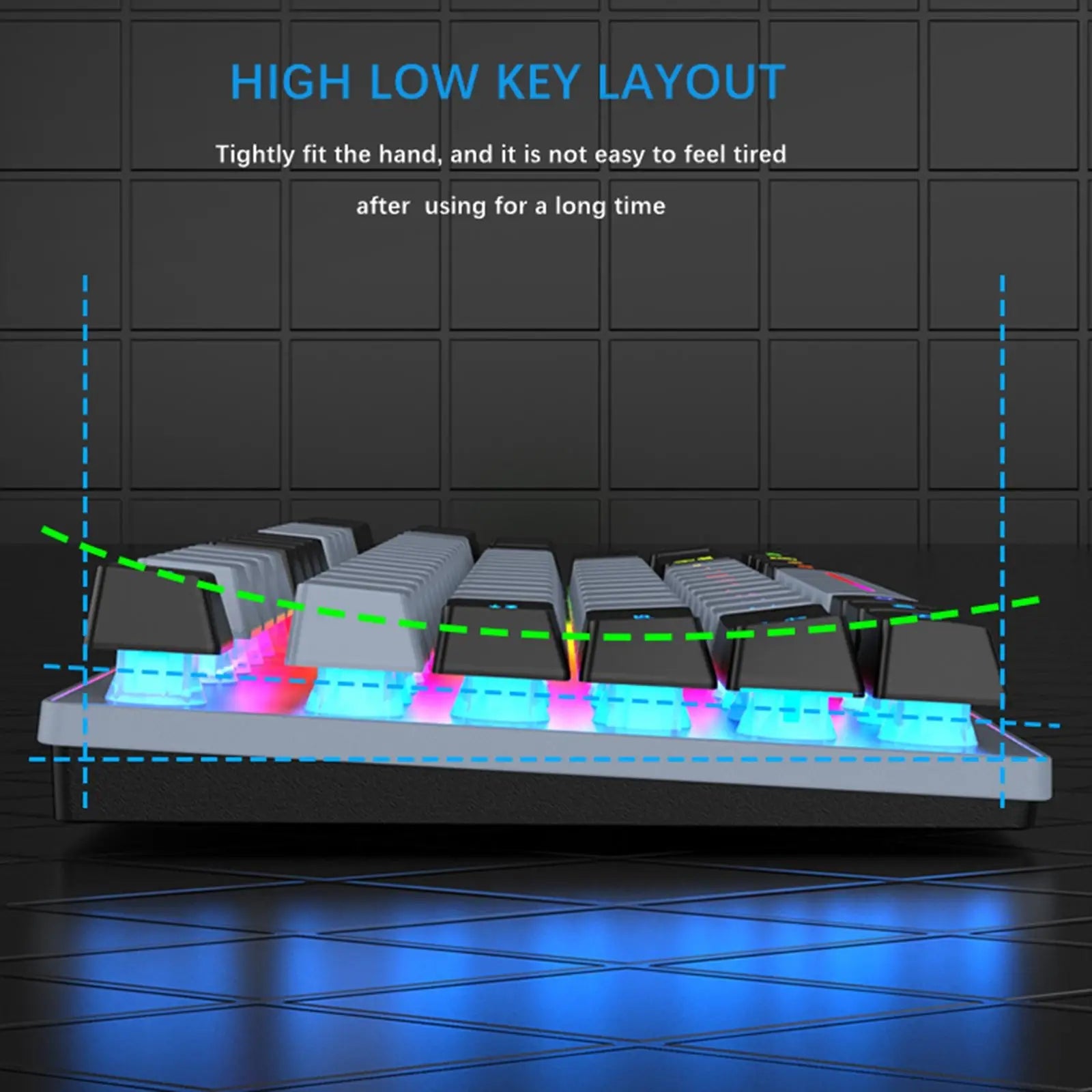 Gaming Keyboard Colorful LED Backlight Office Keyboard for Desktop Typing PC