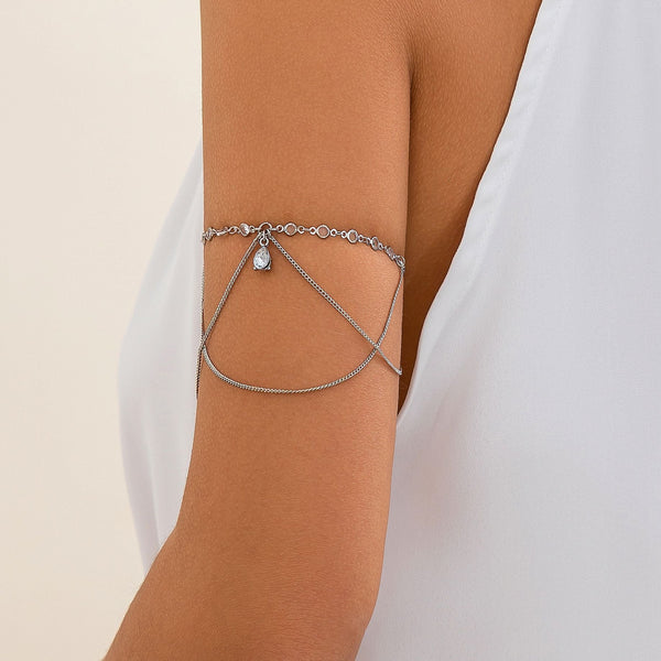 Punk style chain arm bracelet ethnic arm chain with adjustable opening