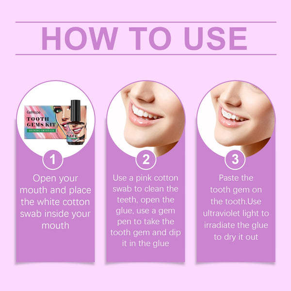 Dental Beauty Set Fashion Beauty Decorative Diamond Combination Personality Sparkle Light Up Smile Style