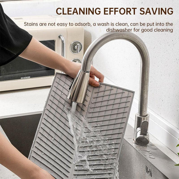 Dishes drain pad insulation pad can be cut kitchen wash countertop drain dishes sink stove water control silicone mat