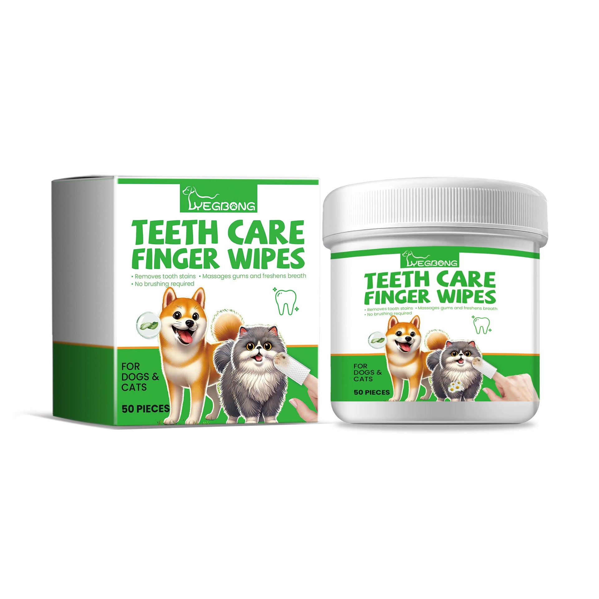 Dog And Cat Tooth Wipes, Pet Dog Mild Tooth Cleaning Tartar Stains Fresh Breath Wipes