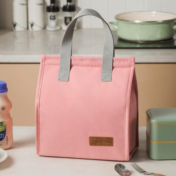 Fashionable and simple vertical large capacity portable insulated lunch bag