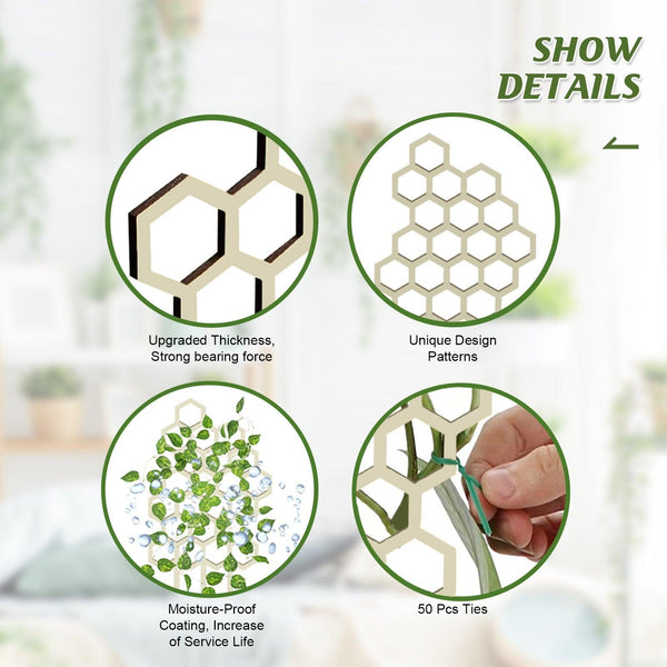 Garden Plant Trellis, Home Wooden Geometric Molding Decorative Support Flower Arrangements Climbing Pergola