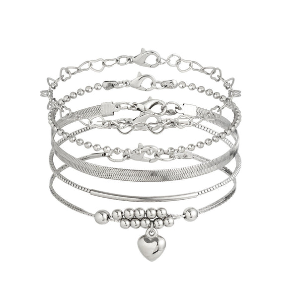 Love Beaded Punk Chain Foot Chain Set Hip Hop Personalized Snake Bone Chain Foot