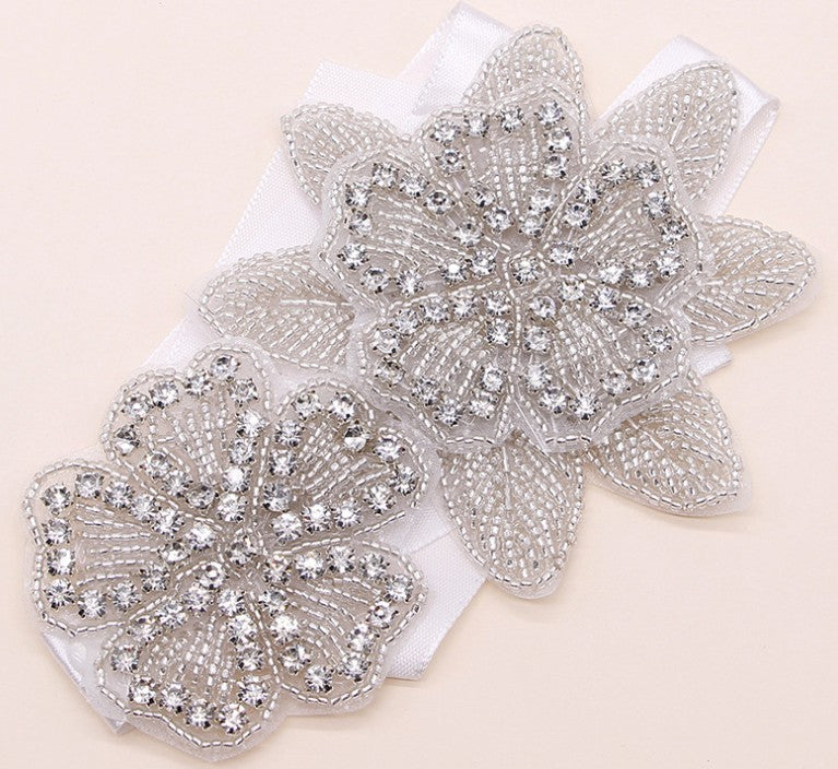 Sweet princess bridal headgear handmade crystal inlaid rhinestone flower cloth headband hair ornament
