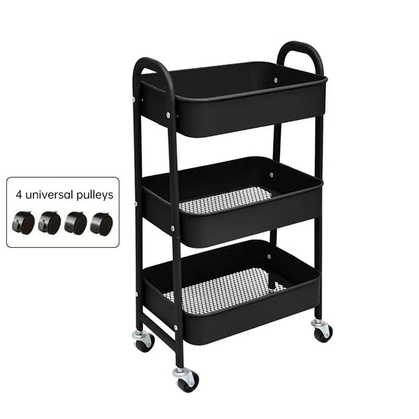 3 - tier rolling metal utility cart with wheels. Multifunctional, for kitchen, etc. Model: FRUTA - 001 1690 2090