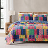 Misha Quilt Set - Full/Queen / Fuchsia_Navy