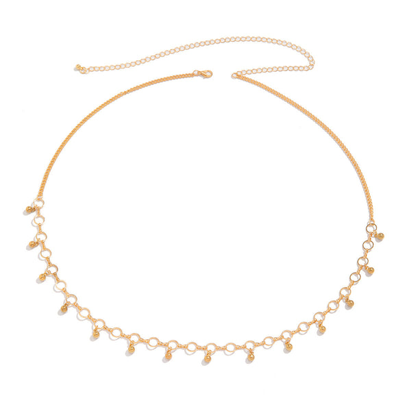 Simple and cold style round bead waist chain body chain sexy love single-layer waist chain accessory