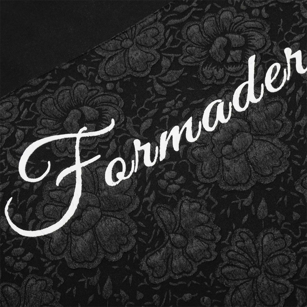 Niche High Street Floral Letter Print Short Sleeve T-Shirt INS Trendy American Summer Men's Casual Crew Neck Half Sleeve