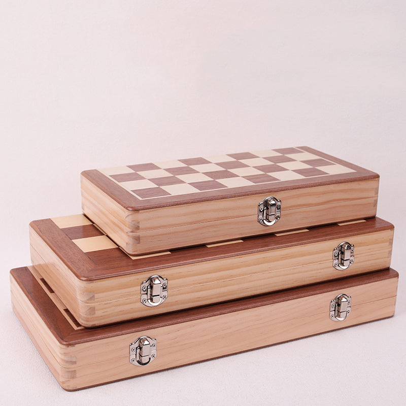Magnetic Chess Folding Solid Wood Double Queen Set Chessboard Adult Board Game Children's Puzzle Toy