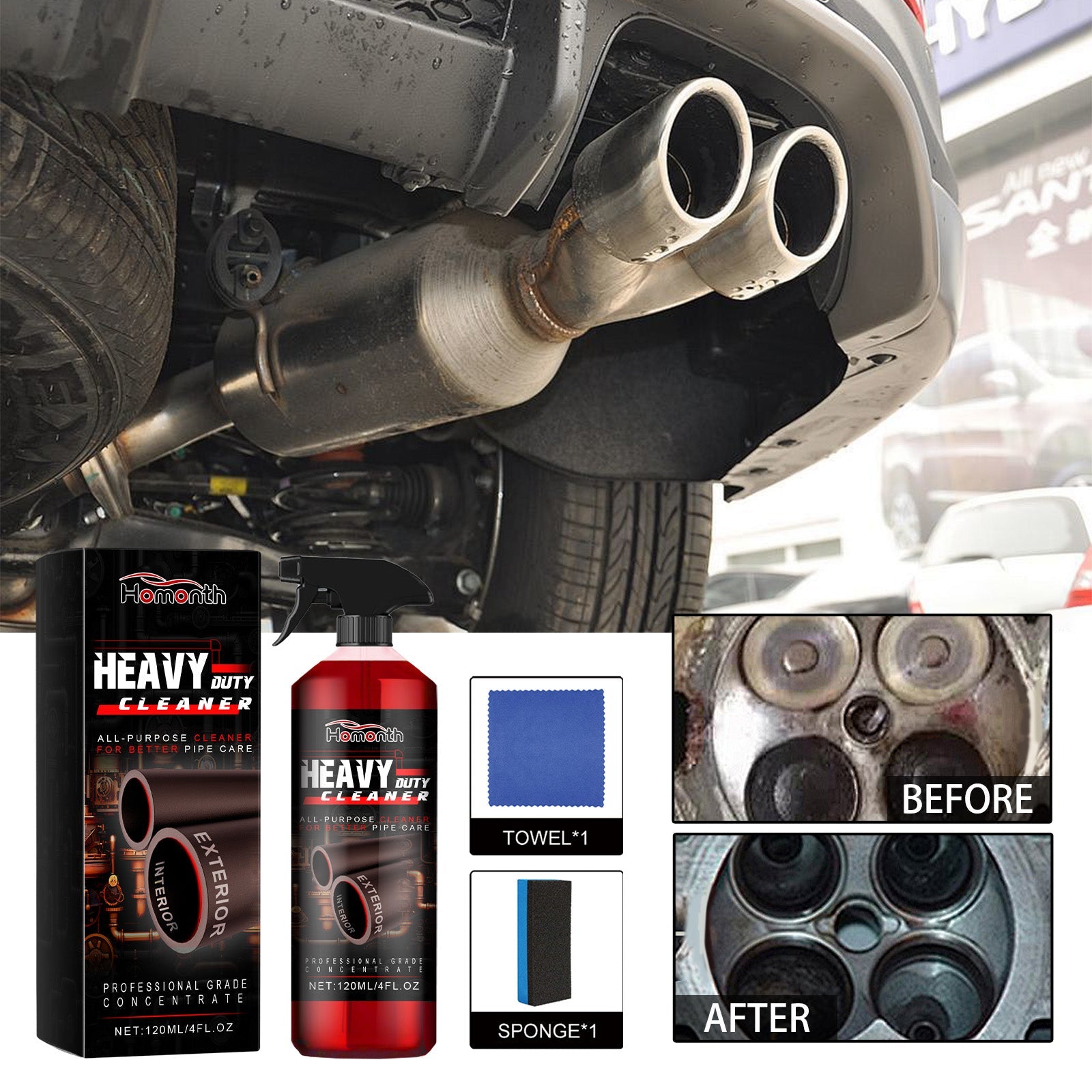 Heavy Duty Cleaner, Multi-Functional Care Agent For Efficient Cleaning And Removing Dirt From Cars