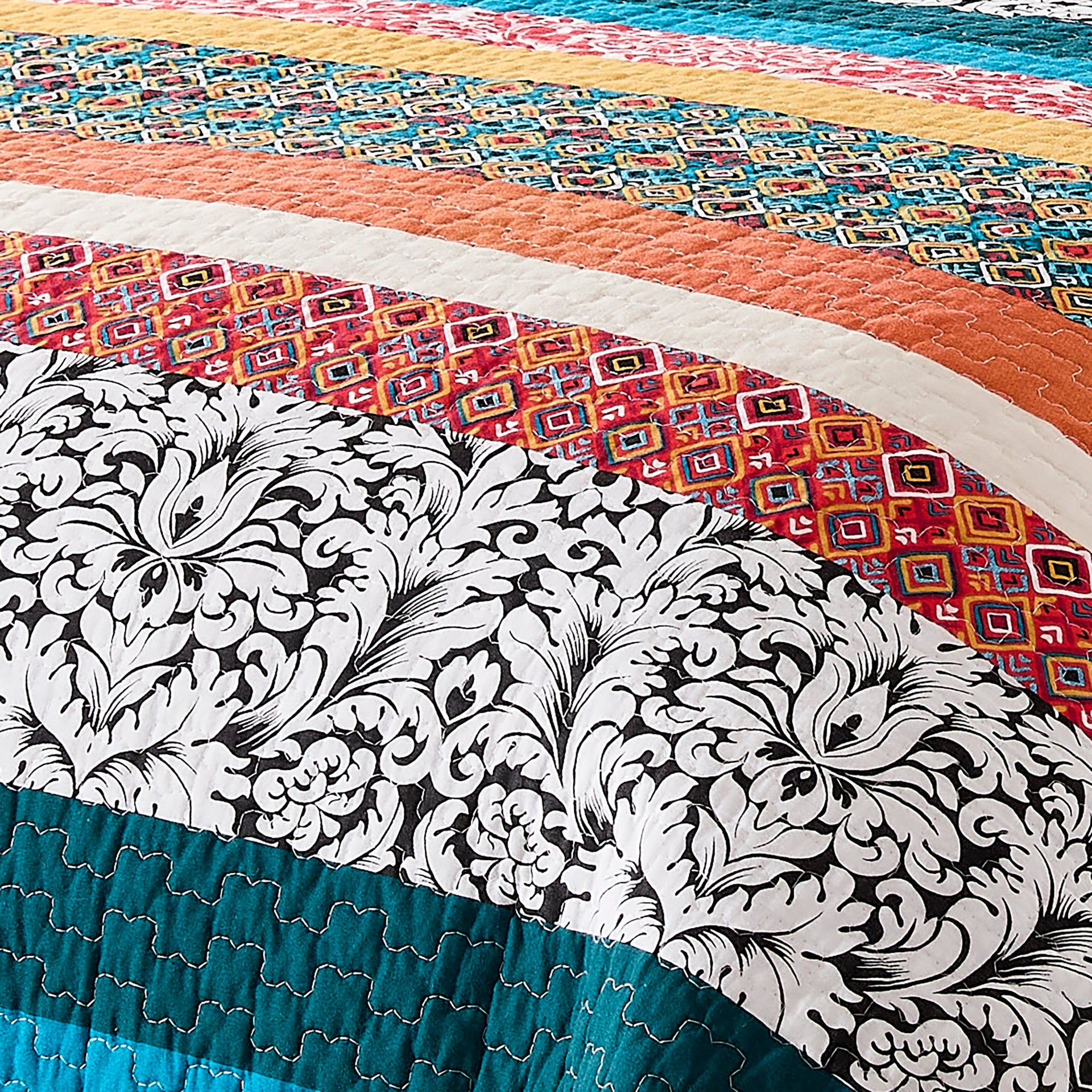 Boho Stripe Quilt Set