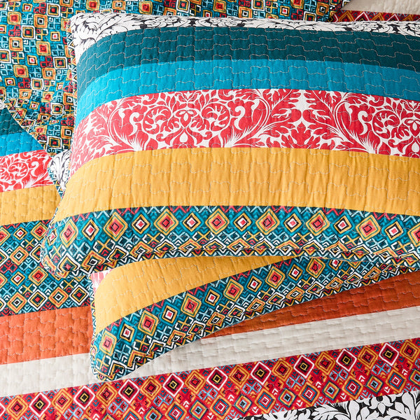 Boho Stripe Quilt Set