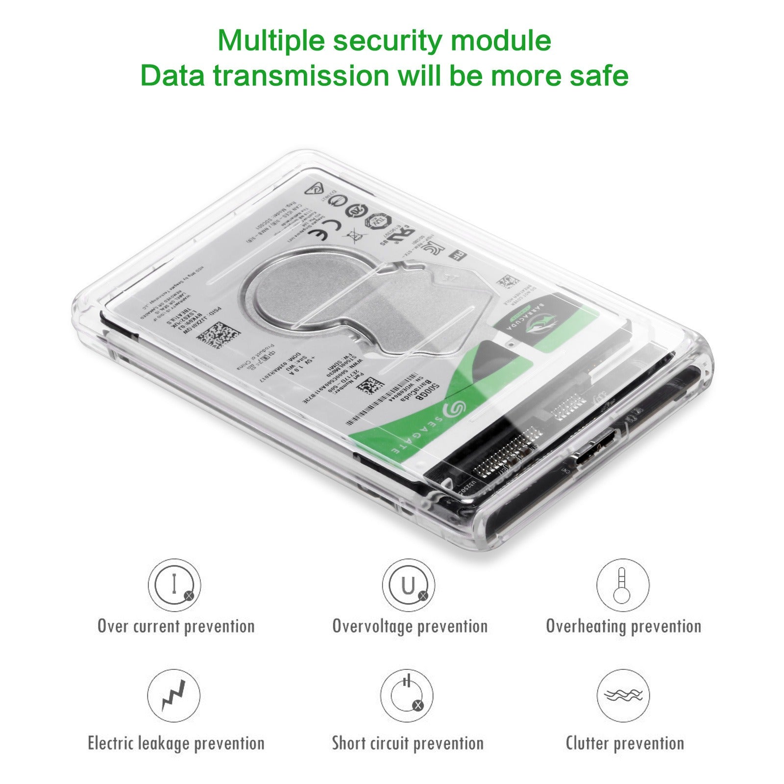 2.5-inch tool free transparent hard drive case 3.0 notebook external portable hard drive case 3.0 SSD