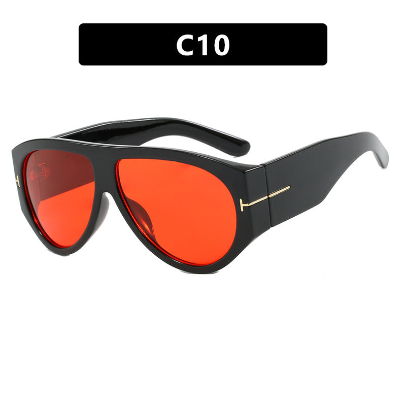 T-shaped large frame sunglasses, pilot's toad fashion cross-border sunglasses, personalized women's sunglasses