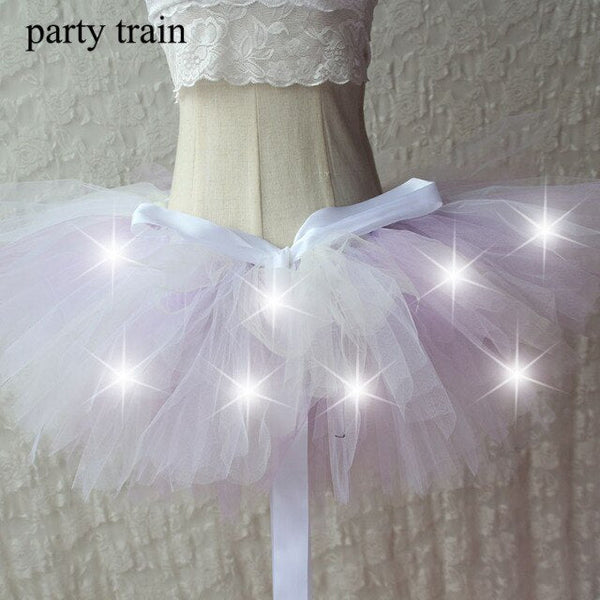 Arrival Women Tulle Tutu Skirt Sexy Mini Fancy Adult Petticoat Fluffy Yarn Ballet Dance Halloween Led Light Up