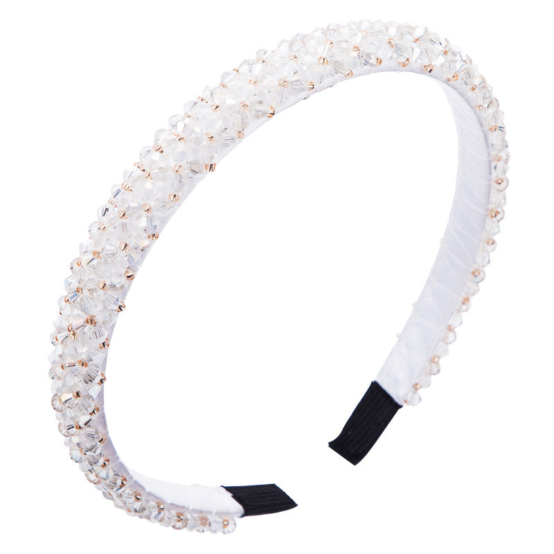 Korean Style Thin Edge Crystal Headband Women's Fashion Super Flash Headband Party Press Hair Accessories