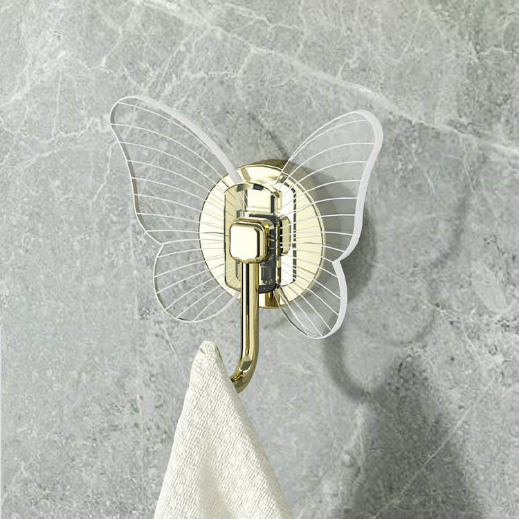 Non perforated butterfly hook three-dimensional foyer clothes hook keychain