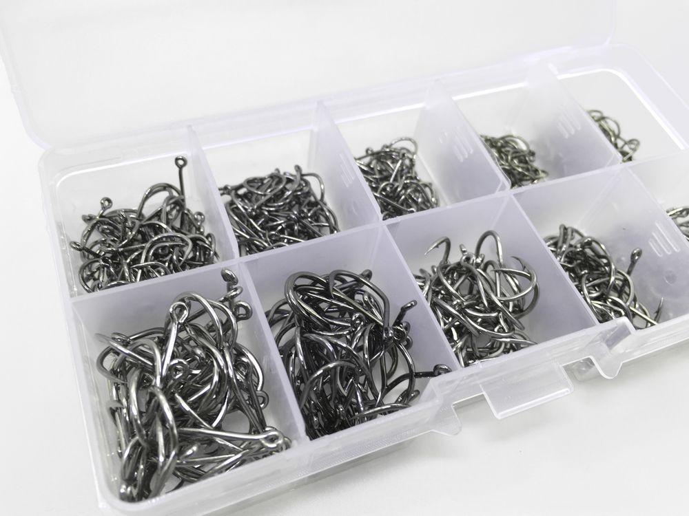 Rompin 500pcs/set mixed size #3~12 high carbon steel carp fishing hooks pack with hole with Retail Original box Jigging Bait