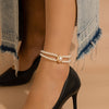 White anklets double-layer ankle bracelet with high-end and personalized bead, turquoise imitation pearl ankle chain