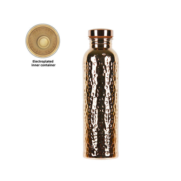 800ML Copper Hammer - Pattern Water Bottle: Leakproof, for Sports/Outdoor/Cycling/Gym/Fitness/Travel