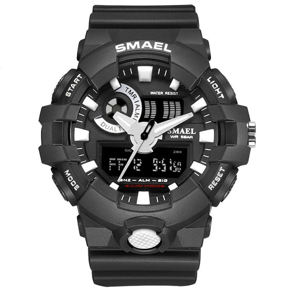 SMAEL 1642-2 Brand Luxury Cowboy Sport Watch New Men Military Watches Analog Army Digital Writwatch 8001 Waterproof Clock Men's Watch